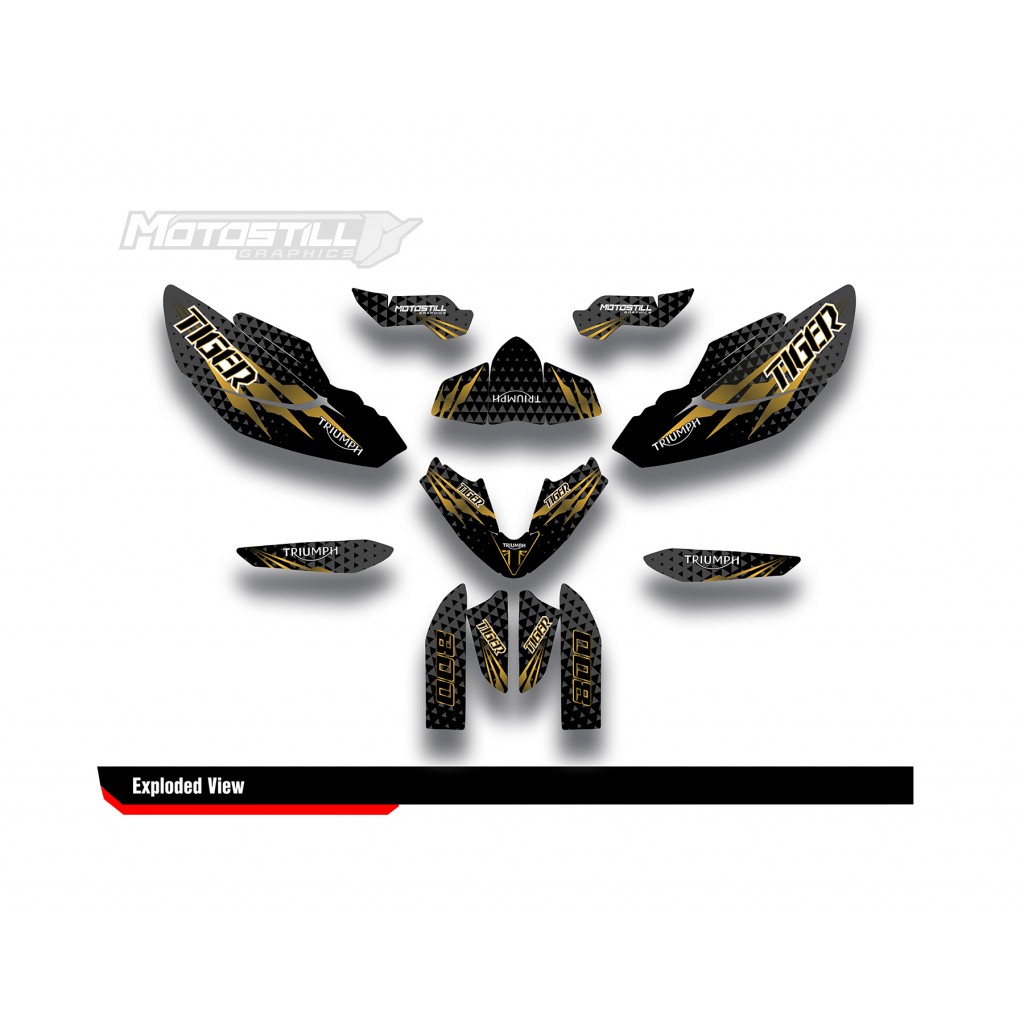 TRIUMPH TIGER 800 GRAPHIC STICKER SET DECAL KIT