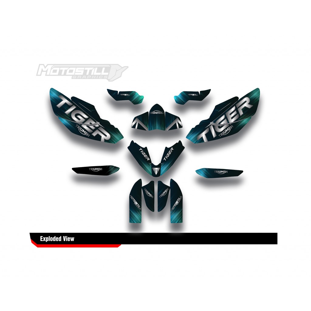 TRIUMPH TIGER 800 GRAPHIC STICKER SET DECAL KIT
