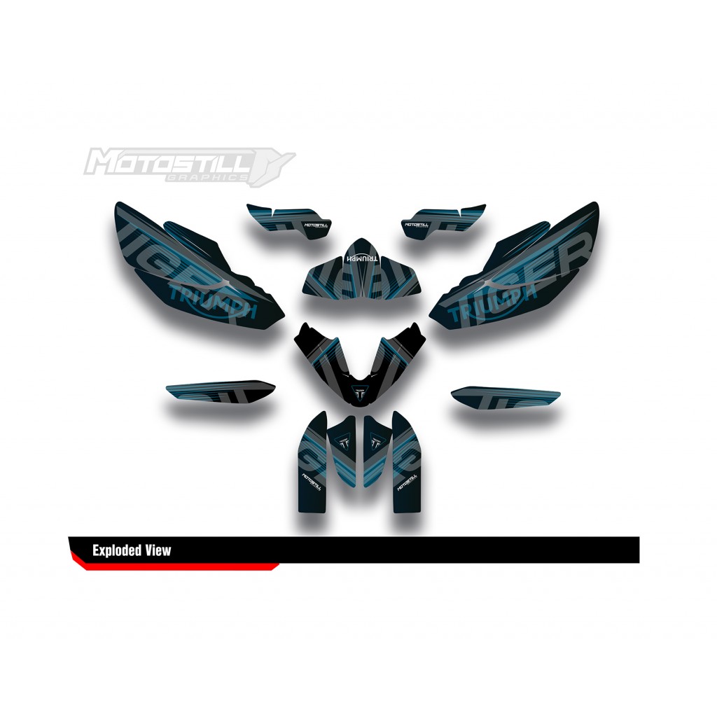 TRIUMPH TIGER 800 GRAPHIC STICKER SET DECAL KIT