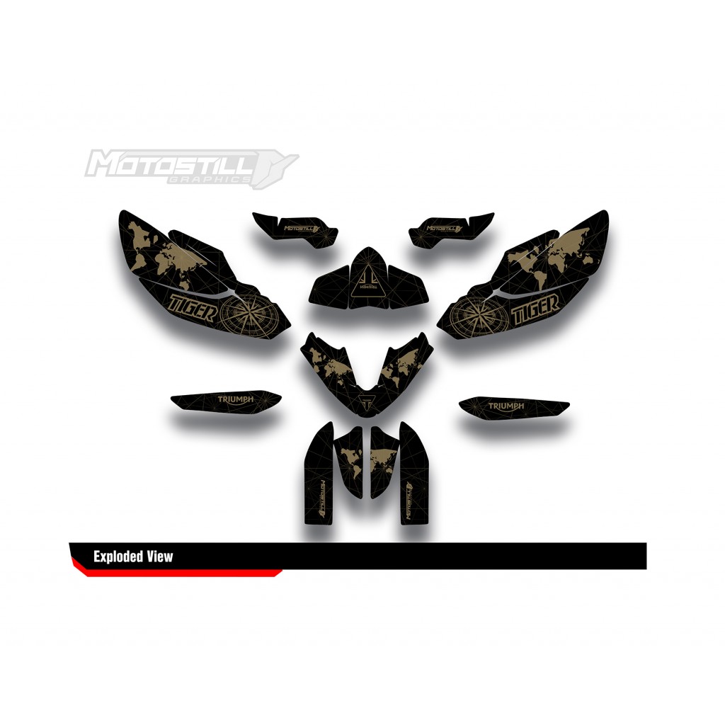 TRIUMPH TIGER 800 GRAPHIC STICKER SET DECAL KIT