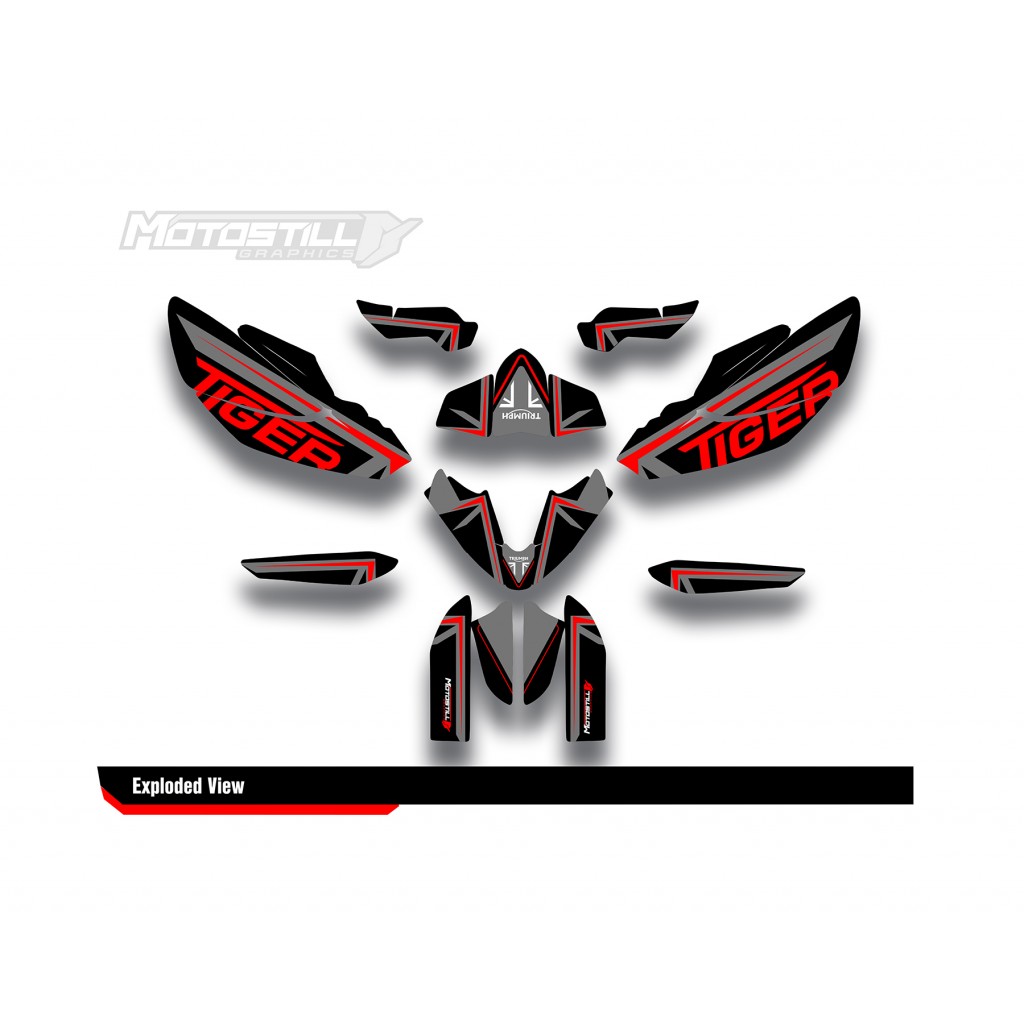 TRIUMPH TIGER 800 GRAPHIC STICKER SET DECAL KIT
