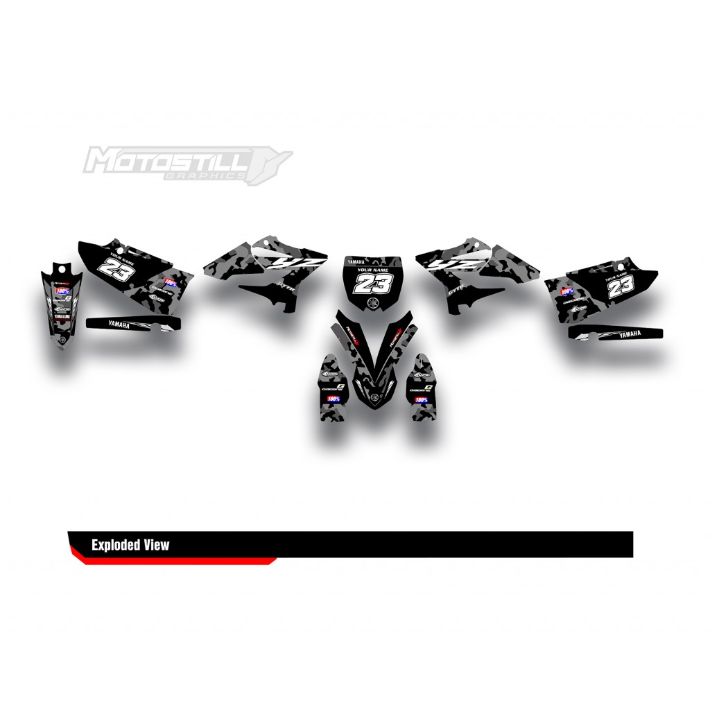 YAMAHA YZ 125 - 250 GRAPHIC STICKER SET DECAL KIT