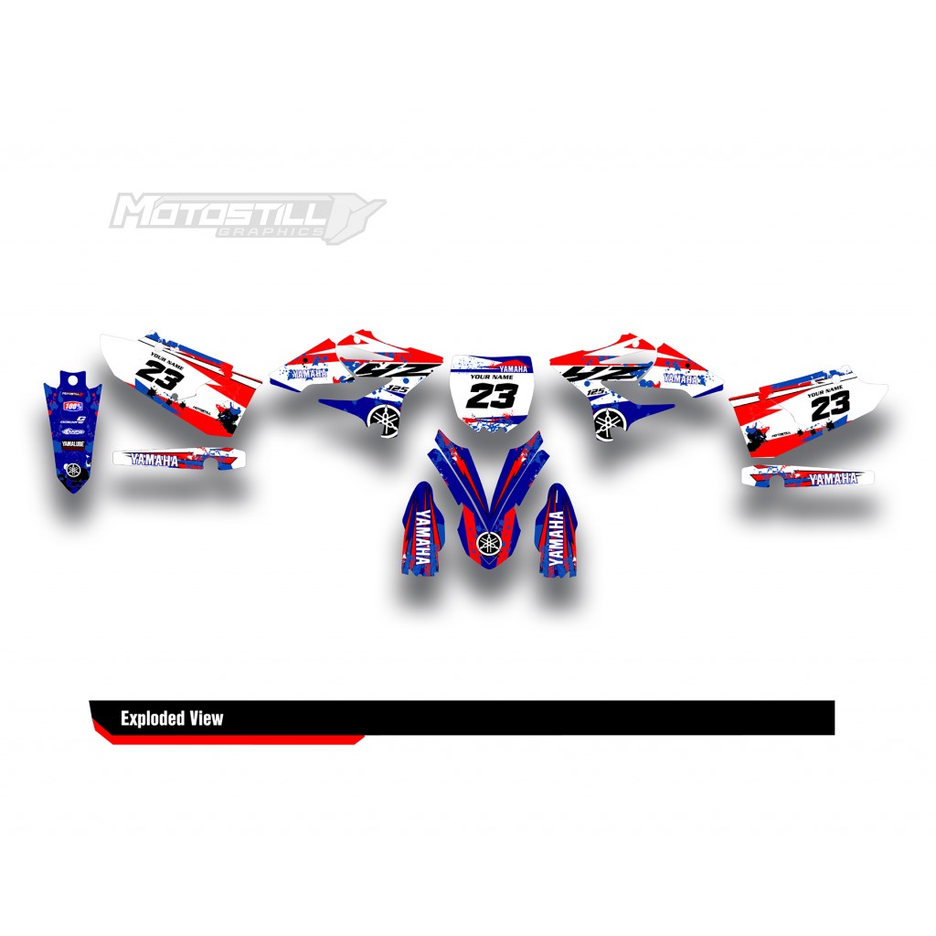 YAMAHA YZ 125 - 250 GRAPHIC STICKER SET DECAL KIT