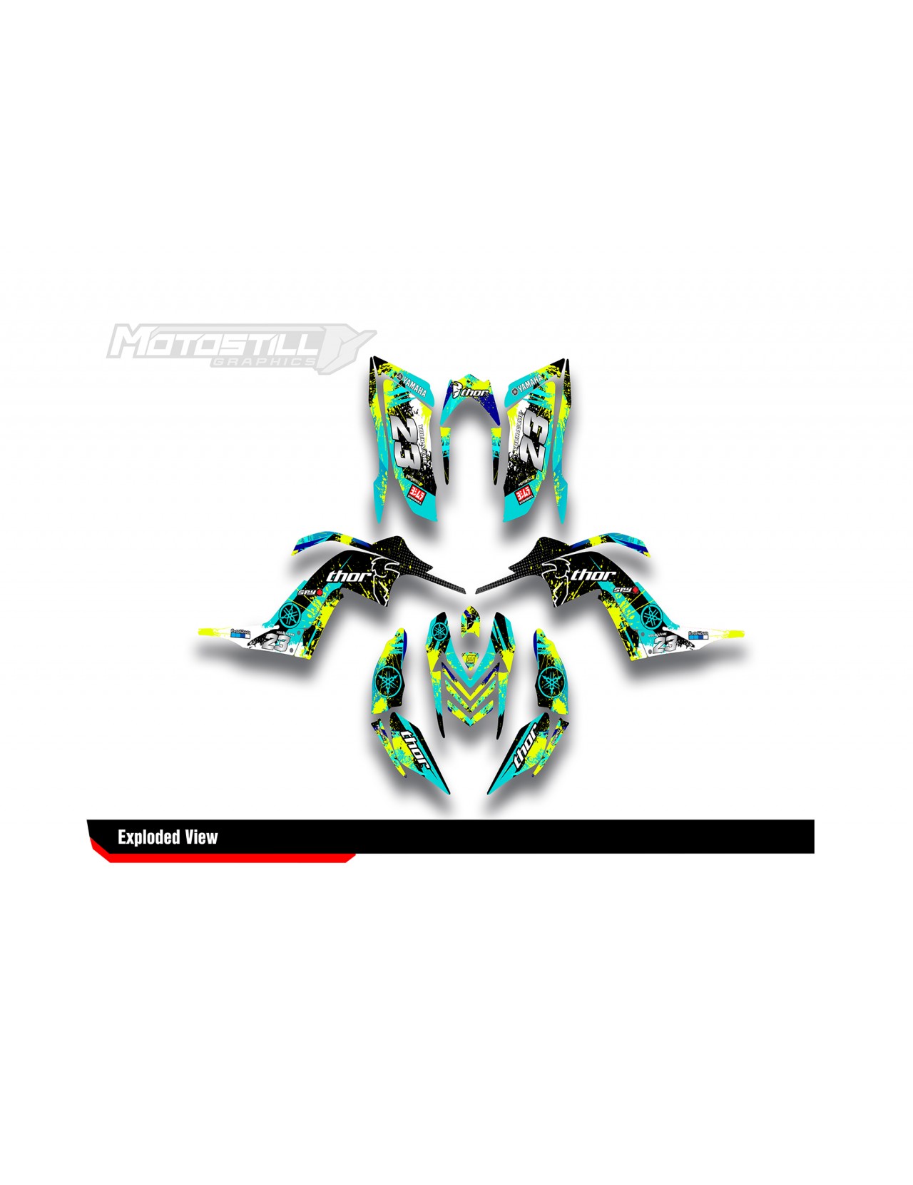 Kit Décalcomanies Yamaha Raptor 700 (2006-2012) - Autocollants Graphiques Multicolores