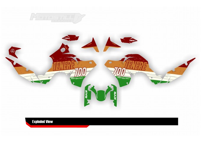 Yamaha T7 Tenere 700 Full Graphic Sticker Decal Wrap Kit Fits 