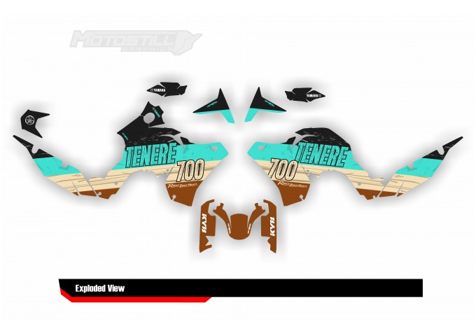 Yamaha T7 Tenere 700 Full Graphic Sticker Decal Wrap Kit Fits 