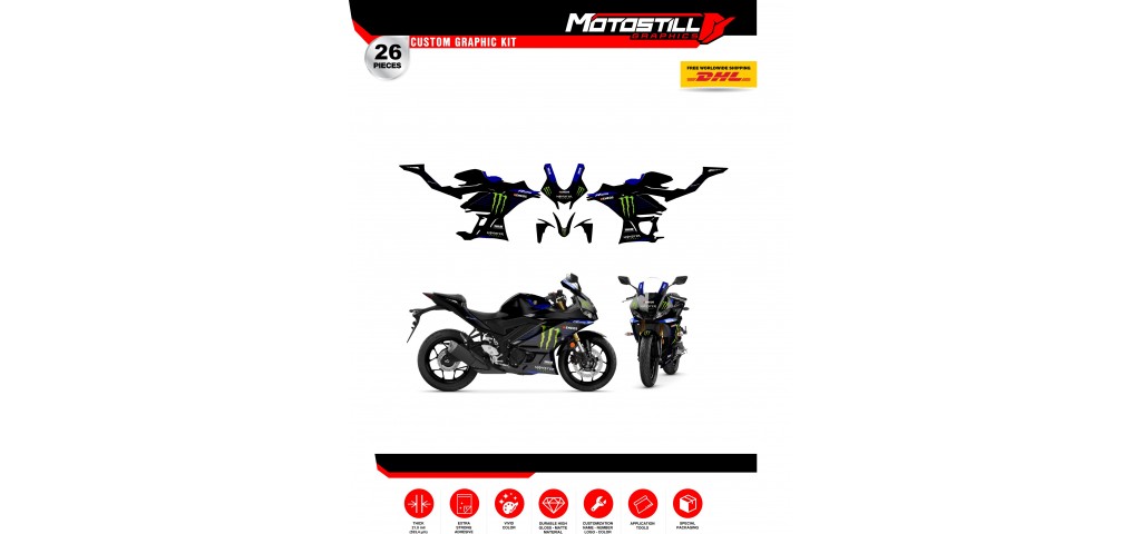 YAMAHA R25 / R3 GRAPHIC STICKER SET DECAL KIT