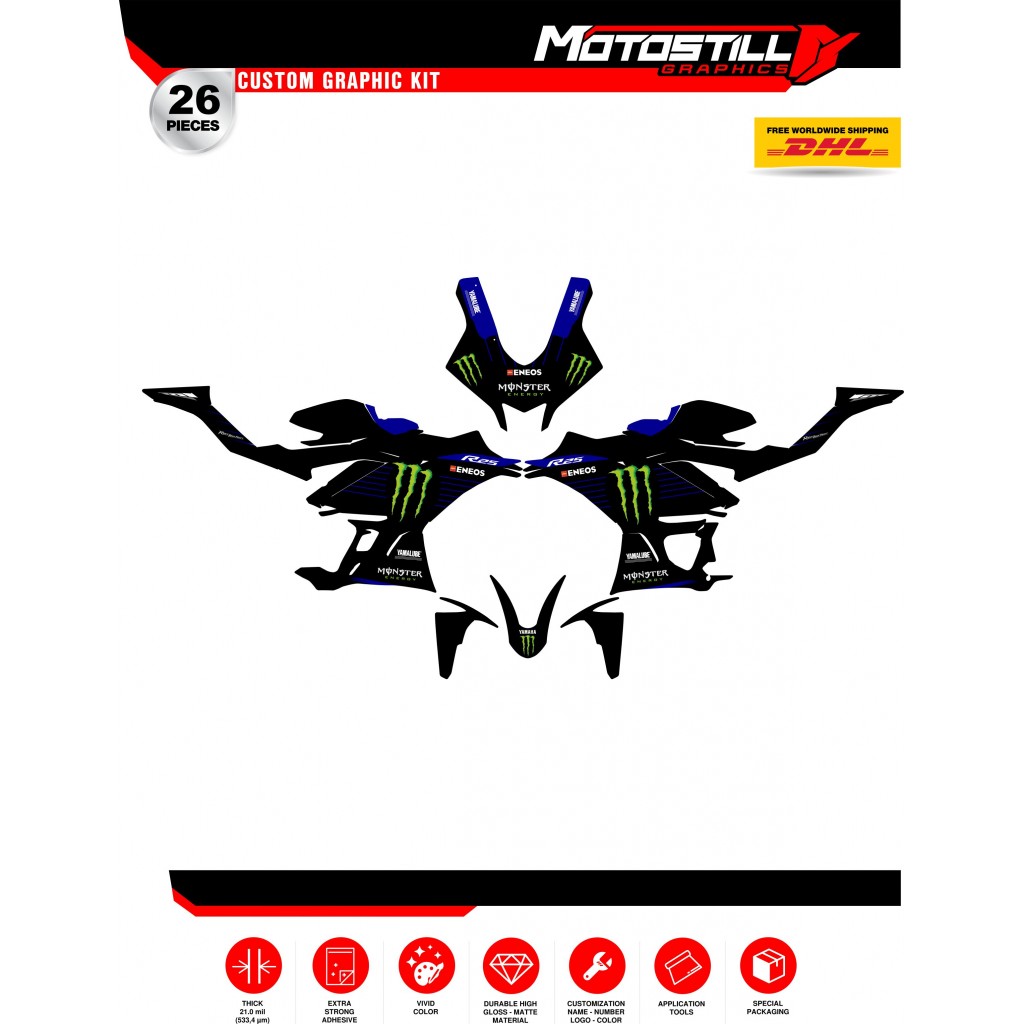 YAMAHA R25 / R3 GRAPHIC STICKER SET DECAL KIT