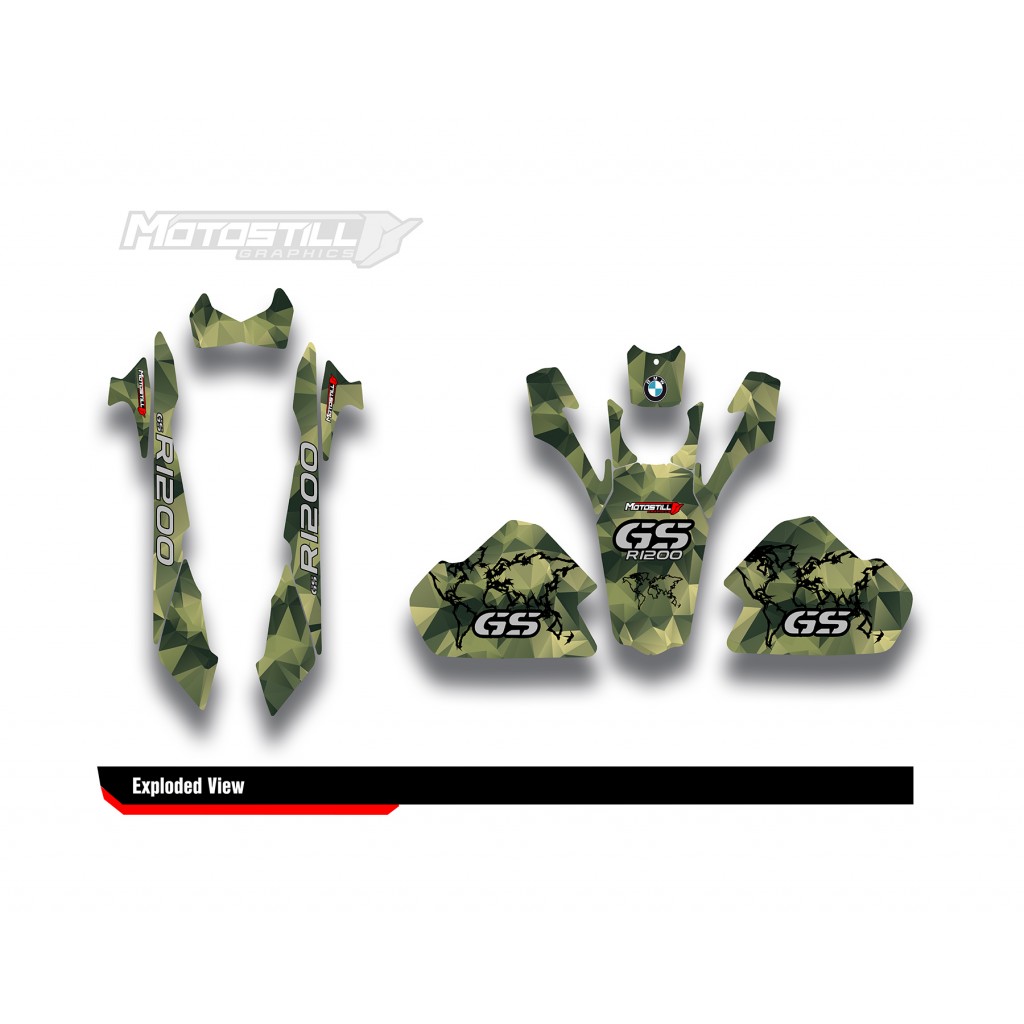 BMW R 1200 GS ADVENTURE GRAPHIC SET - DECAL KIT