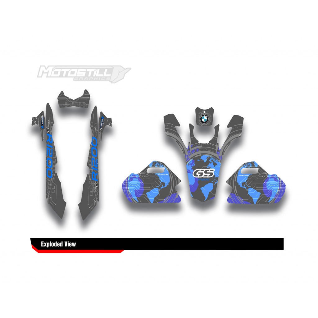 BMW R 1200 GS ADVENTURE GRAPHIC SET - DECAL KIT
