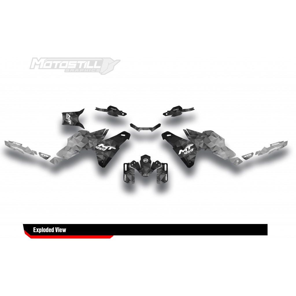 CF MOTO MT 450 2024-2025 GRAPHIC SET - DECAL KIT