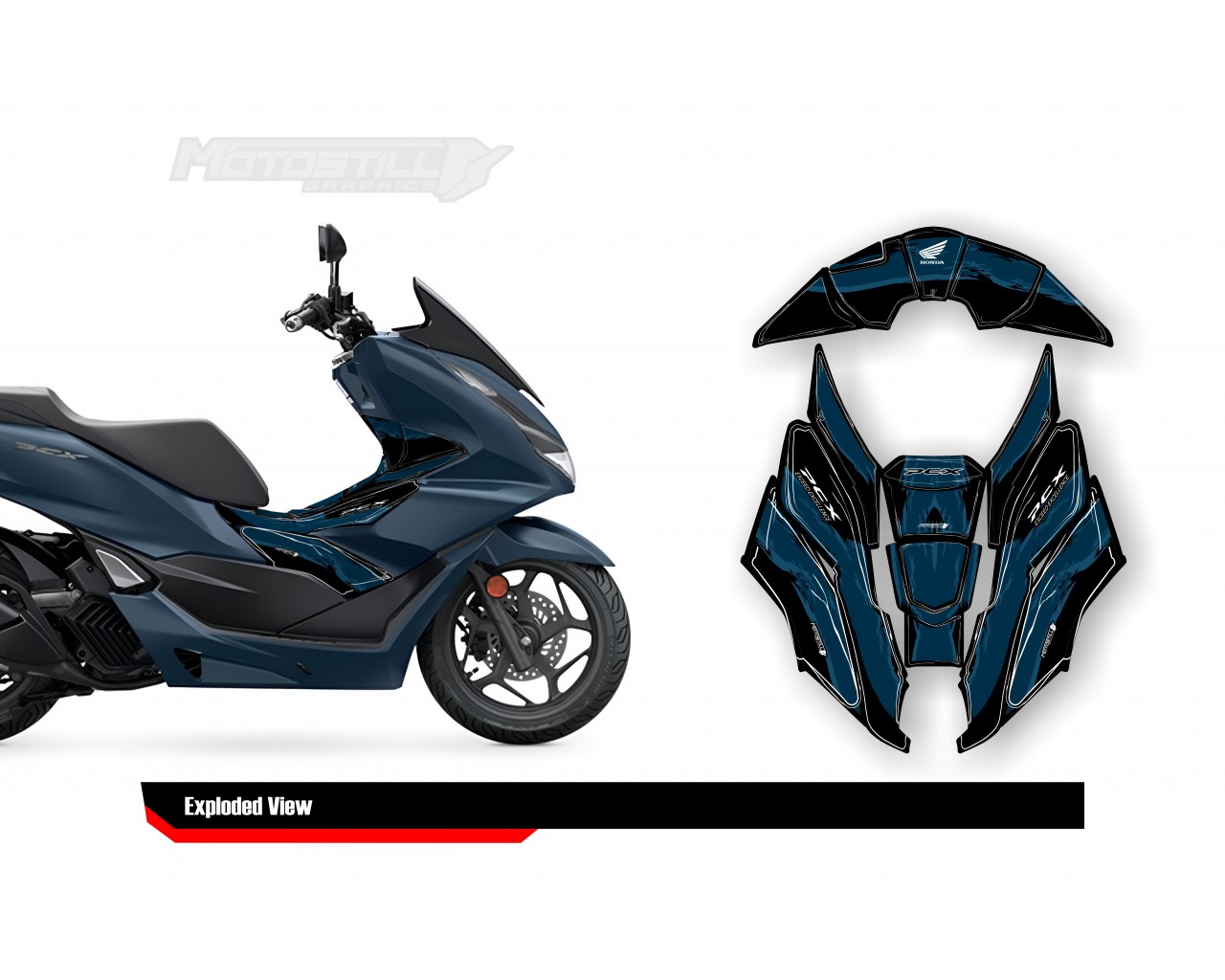 HONDA PCX 2021-2024 PROTECTION GRPHIC KIT