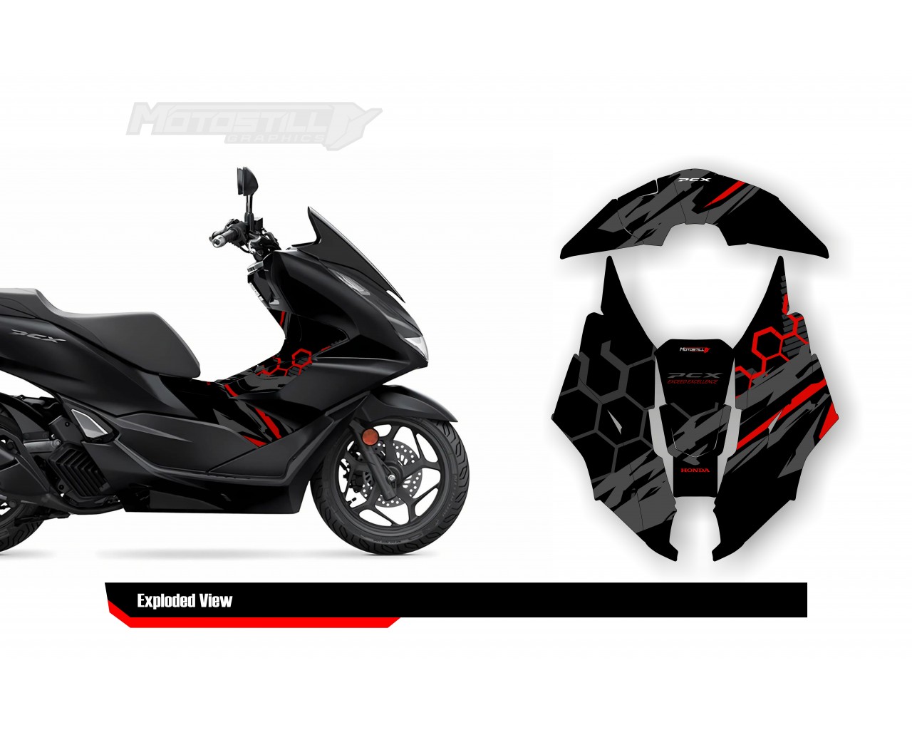 HONDA PCX 2021-2024 PROTECTION GRPHIC KIT