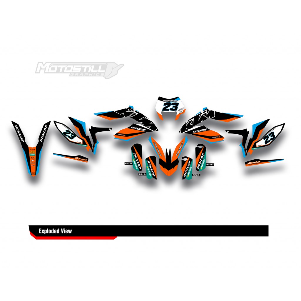 KTM FREERIDE GRAPHIC STICKER SET - DECAL KIT