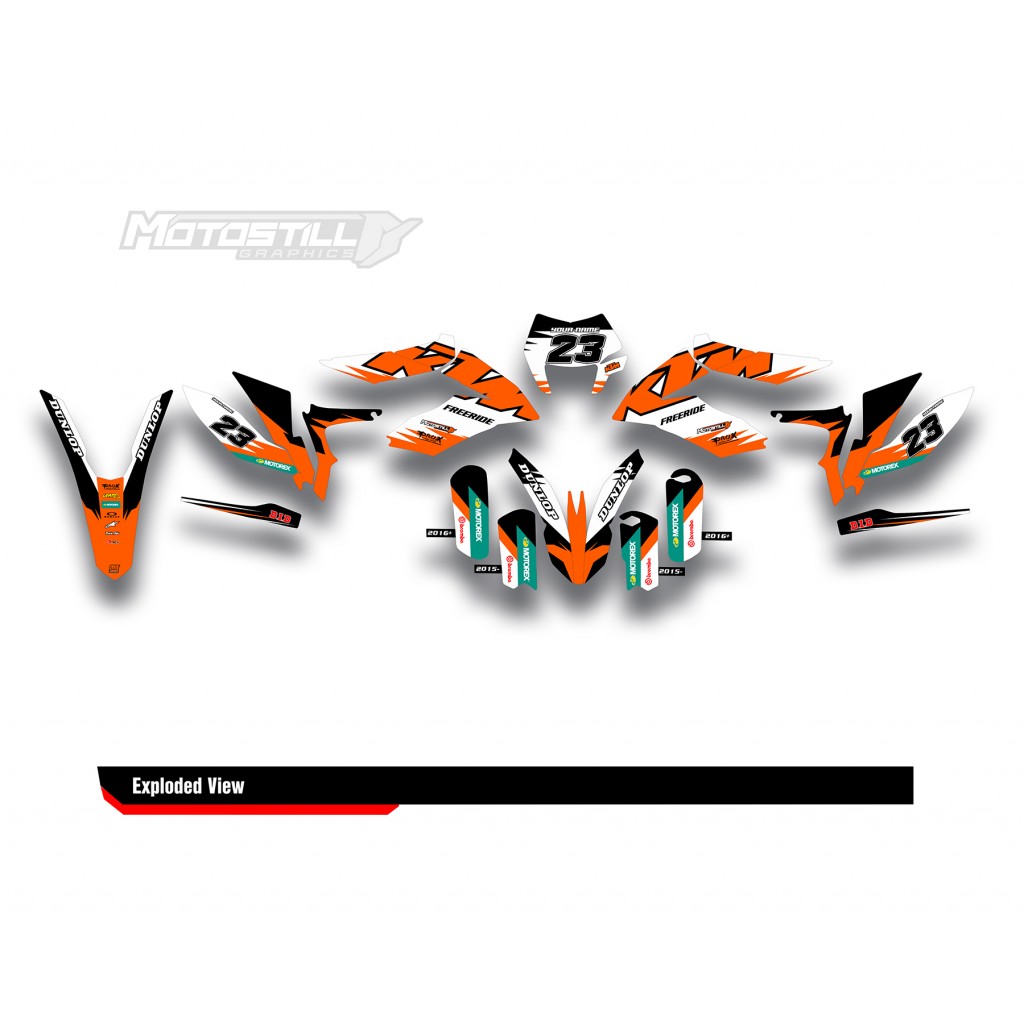 KTM FREERIDE GRAPHIC STICKER SET - DECAL KIT