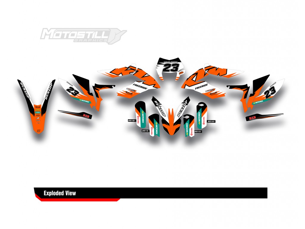 KTM FREERIDE GRAPHIC STICKER SET - DECAL KIT