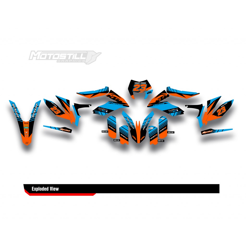 KTM FREERIDE GRAPHIC STICKER SET - DECAL KIT