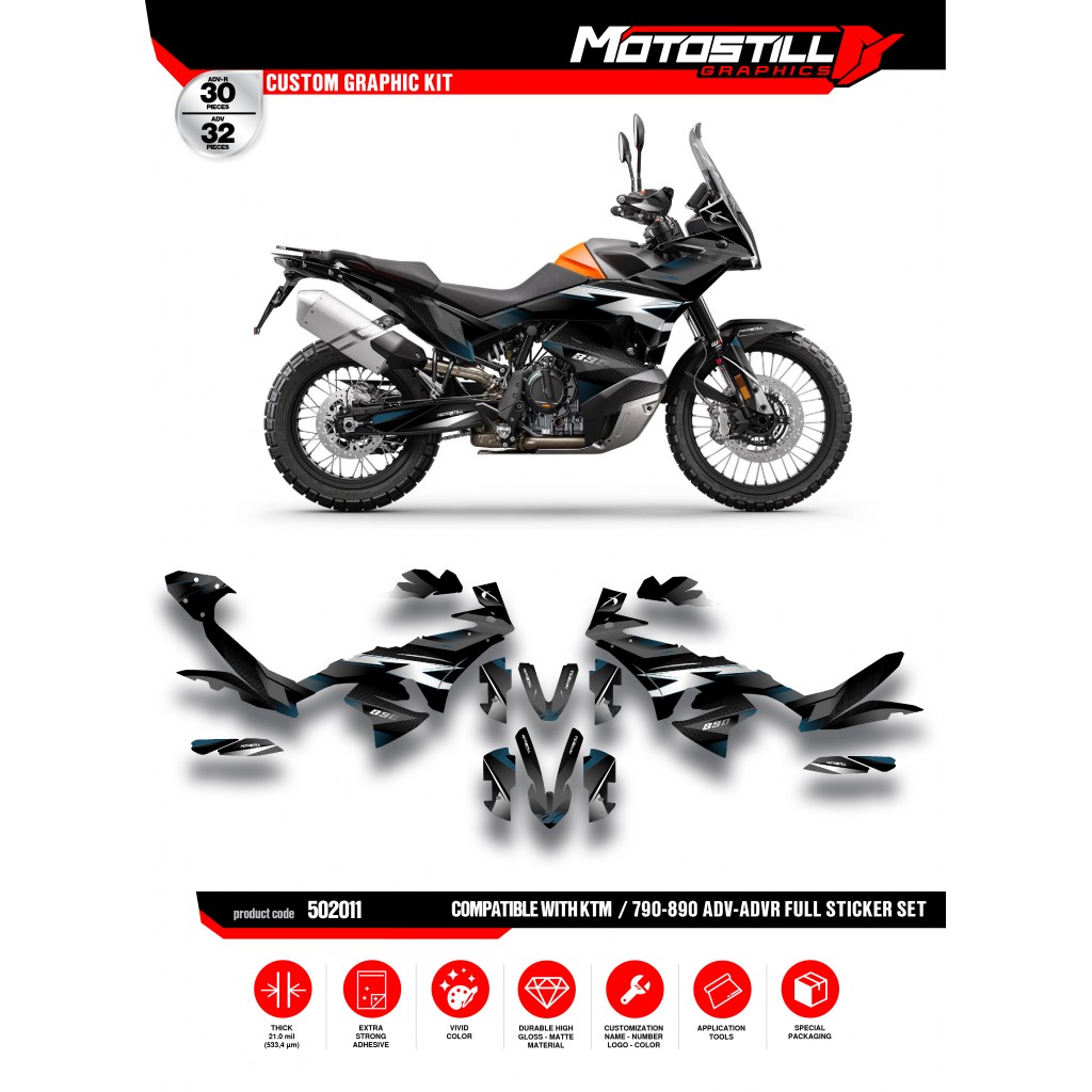 KTM 790/890 - ADV / ADV-R 2023-2024 GRAPHIC STICKER SET / DECAL KIT