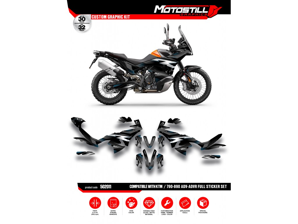 KTM 790/890 - ADV / ADV-R 2023-2024 GRAPHIC STICKER SET / DECAL KIT