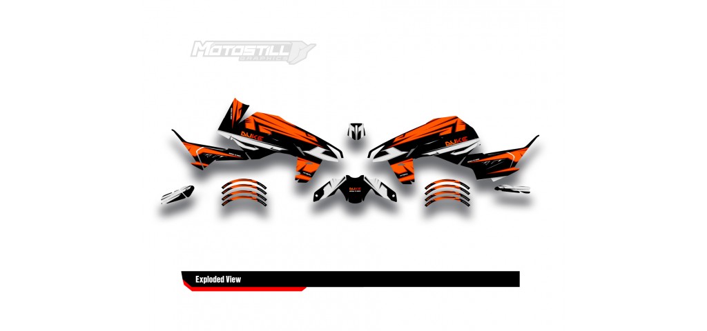 KTM DUKE 125-250-390 / 2024-2025 GRAPHIC STICKER SET - DECAL KIT 
