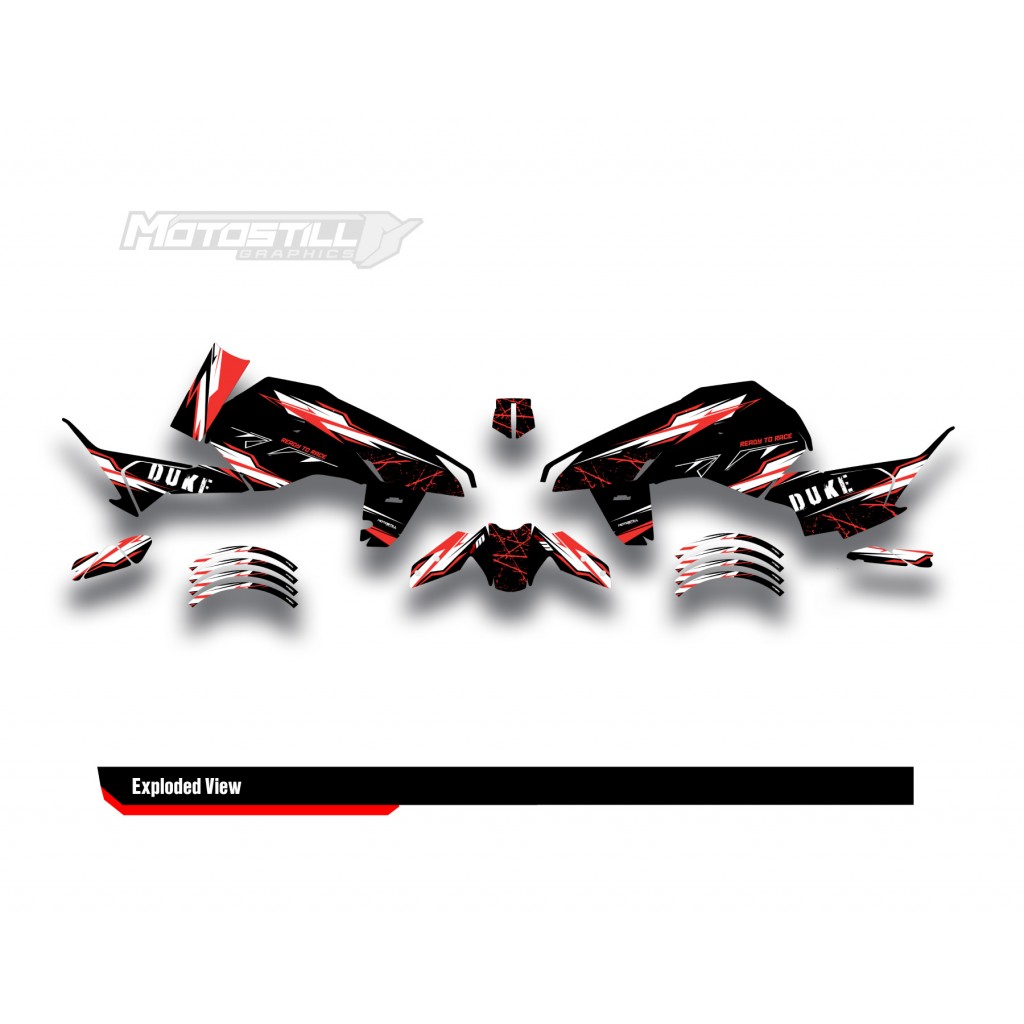 KTM DUKE 125-250-390 / 2024-2025GRAPHIC STICKER SET - DECAL KIT 