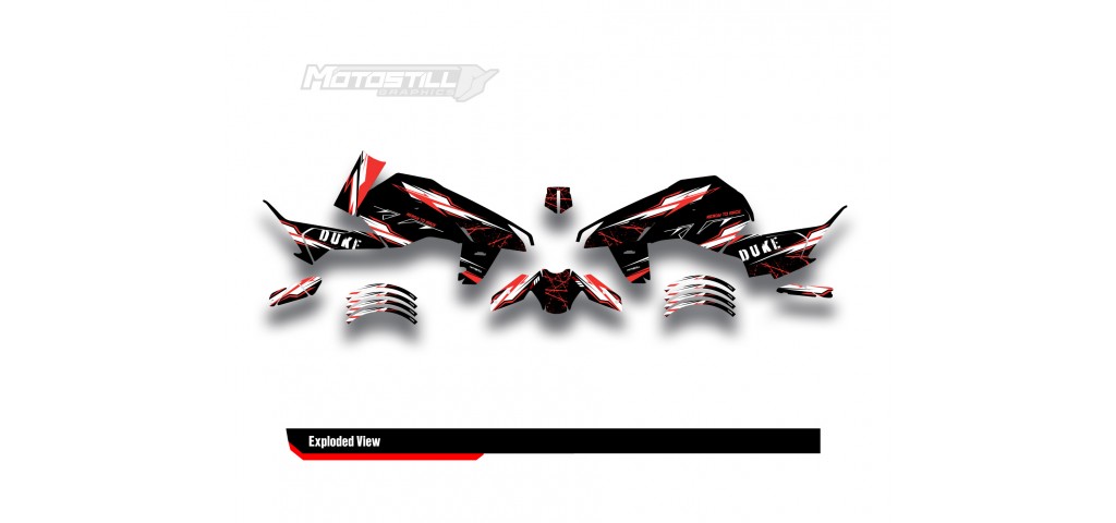 KTM DUKE 125-250-390 / 2024-2025GRAPHIC STICKER SET - DECAL KIT 