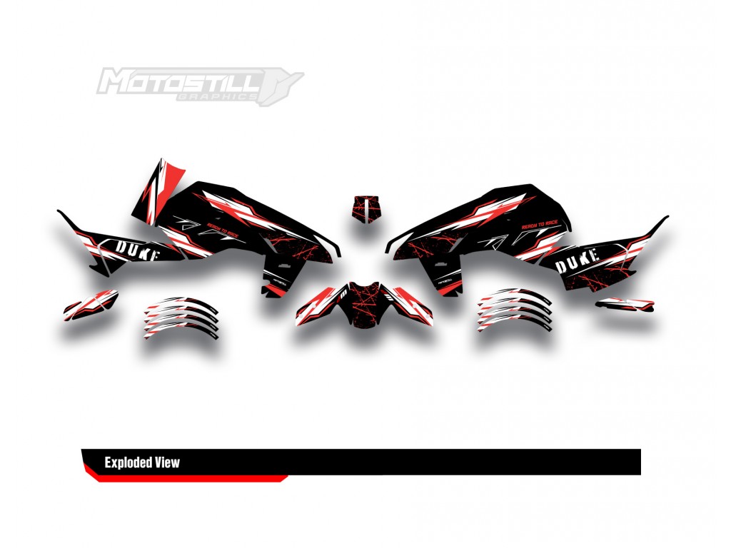 KTM DUKE 125-250-390 / 2024 GRAPHIC STICKER SET - DECAL KIT 