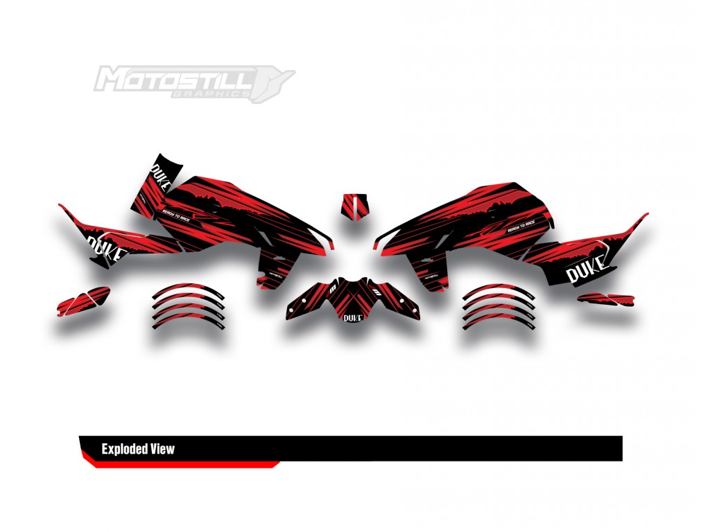 KTM DUKE 125-250-390 / 2024 GRAPHIC STICKER SET - DECAL KIT 