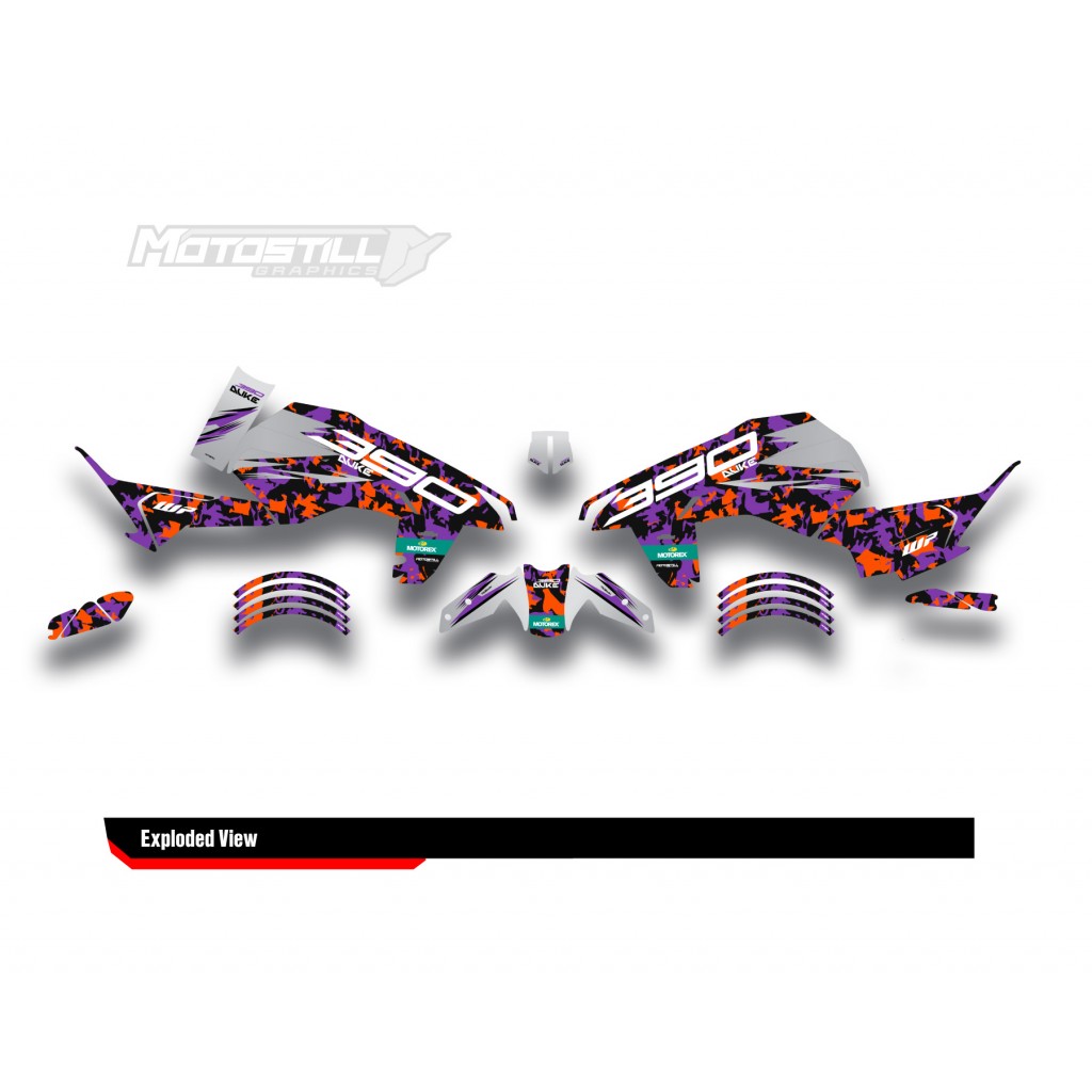 KTM DUKE 125-250-390 / 2024-2025 GRAPHIC STICKER SET - DECAL KIT 