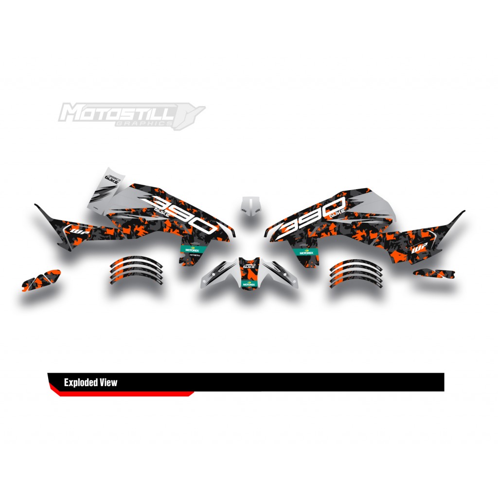 KTM DUKE 125-250-390 / 2024-2025 GRAPHIC STICKER SET - DECAL KIT 