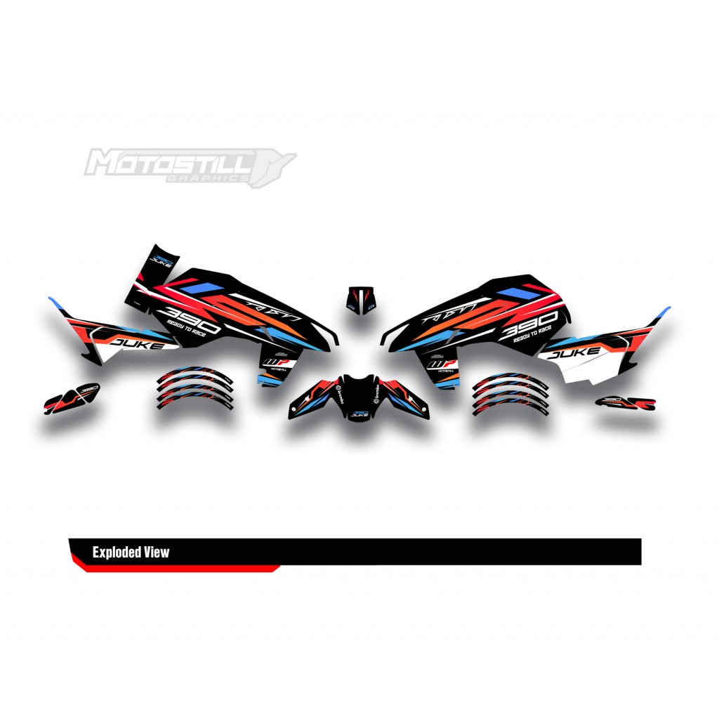 KTM DUKE 125-250-390 / 2024-2025 GRAPHIC STICKER SET - DECAL KIT 