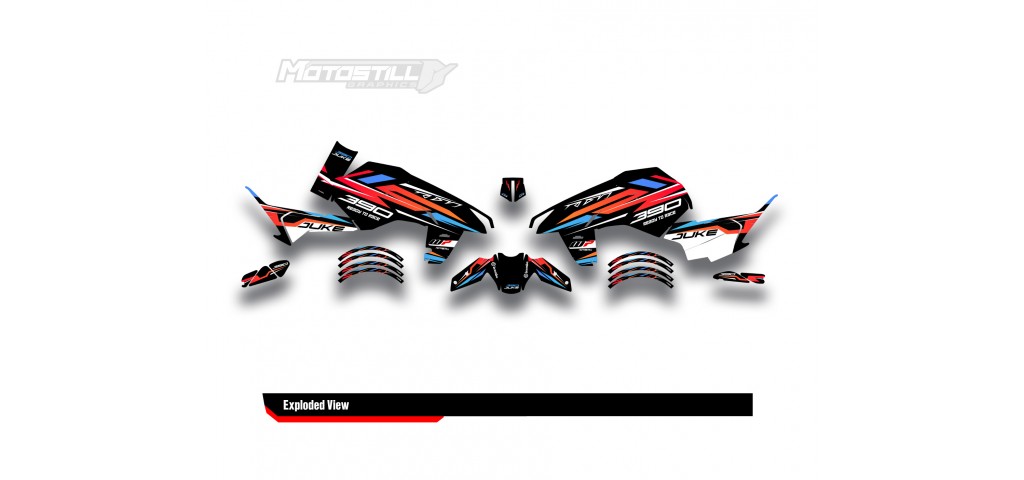 KTM DUKE 125-250-390 / 2024-2025 GRAPHIC STICKER SET - DECAL KIT 
