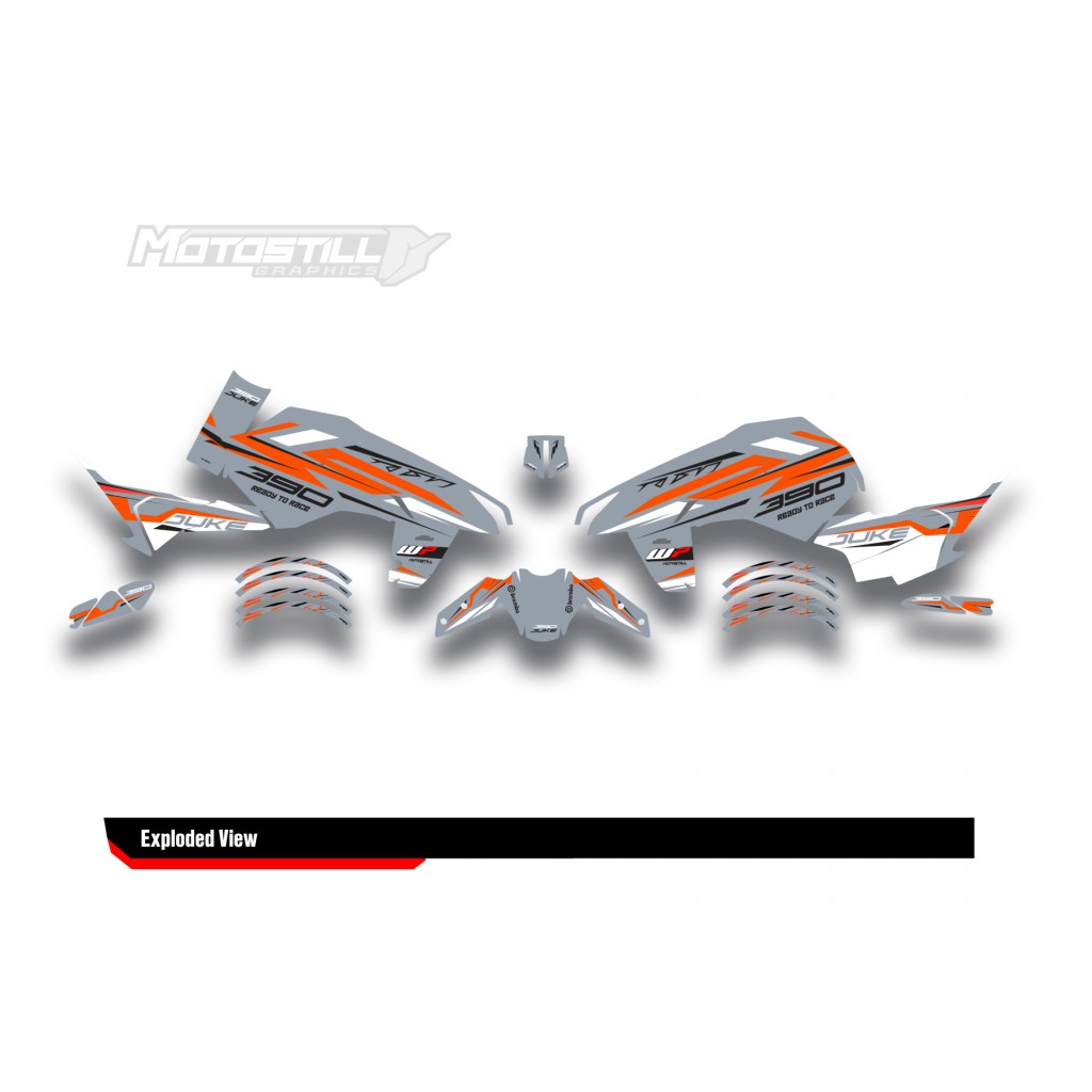 KTM DUKE 125-250-390 / 2024-2025 GRAPHIC STICKER SET - DECAL KIT 