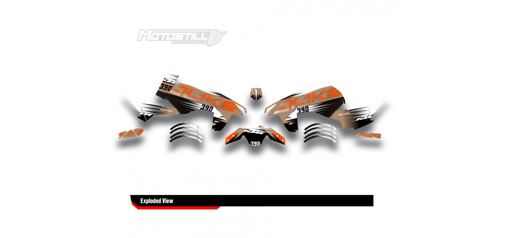 KTM DUKE 125-250-390 / 2024-2025 GRAPHIC STICKER SET - DECAL KIT 
