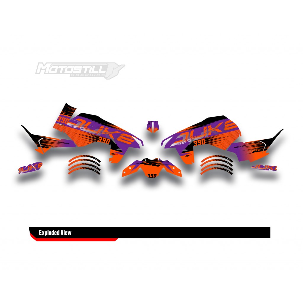 KTM DUKE 125-250-390 / 2024-2025 GRAPHIC STICKER SET - DECAL KIT 
