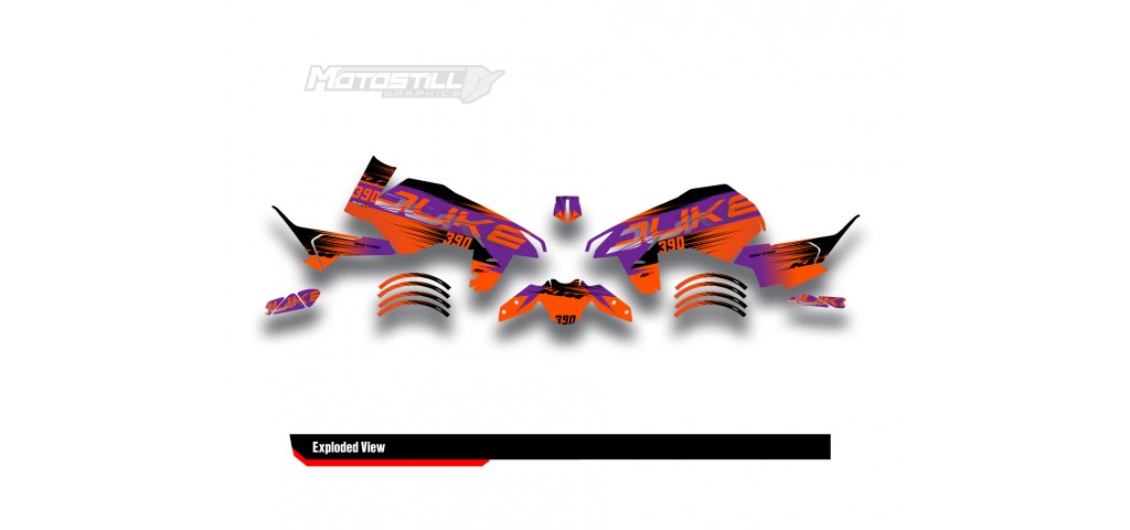 KTM DUKE 125-250-390 / 2024-2025 GRAPHIC STICKER SET - DECAL KIT 