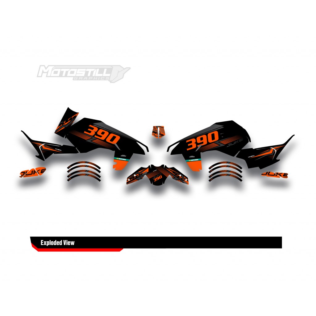 KTM DUKE 125-250-390 / 2024-2025 GRAPHIC STICKER SET - DECAL KIT 
