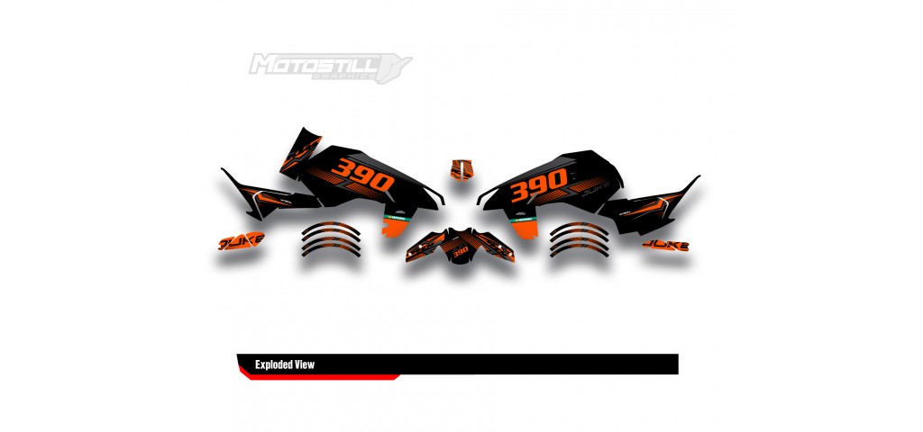 KTM DUKE 125-250-390 / 2024-2025 GRAPHIC STICKER SET - DECAL KIT 