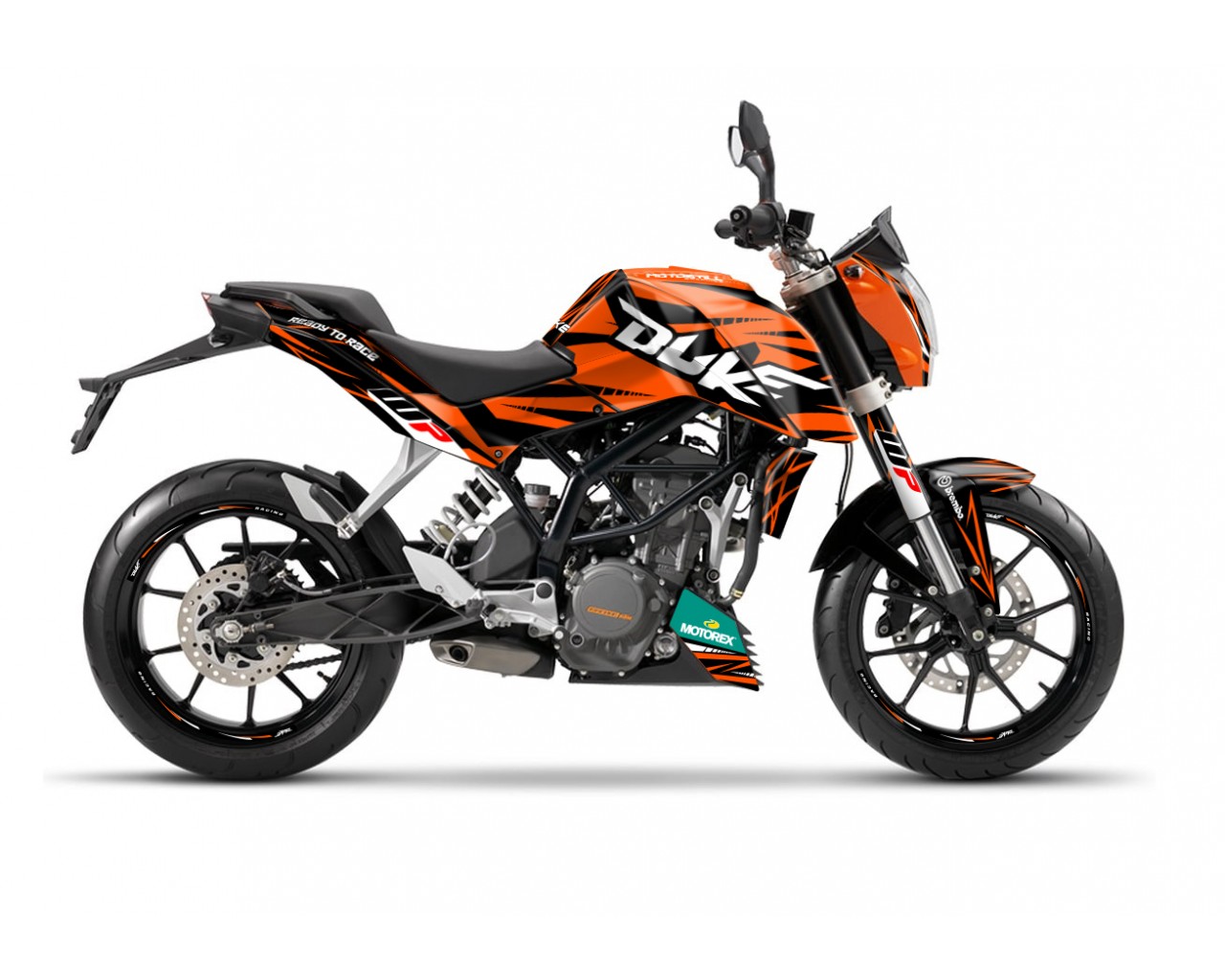 KTM DUKE 125 - 200 - 250 - 390 / 2011 - 2016 GRAPHIC STICKER SET - DECAL KIT 