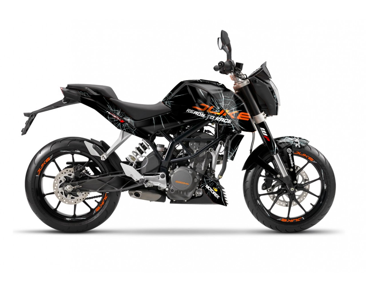 KTM DUKE 125 - 200 - 250 - 390 / 2011 - 2016 GRAPHIC STICKER SET - DECAL KIT 