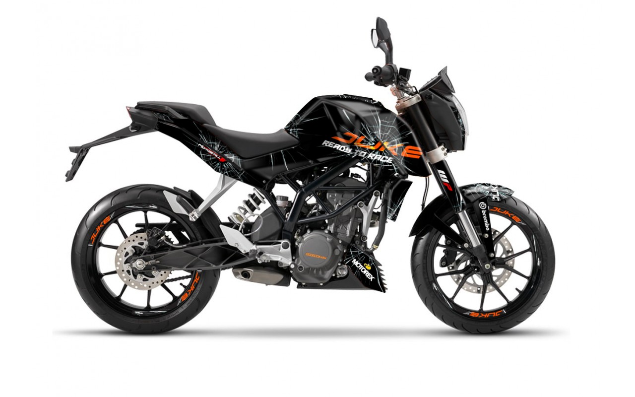 KTM DUKE 125 - 200 - 250 - 390 / 2011 - 2016 GRAPHIC STICKER SET - DECAL KIT 