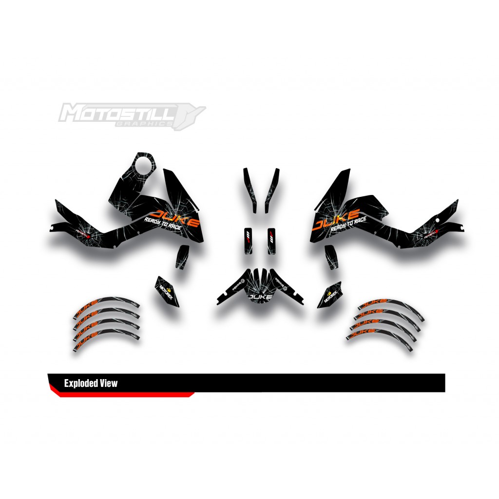 KTM DUKE 125 - 200 - 250 - 390 / 2011 - 2016 GRAPHIC STICKER SET - DECAL KIT 