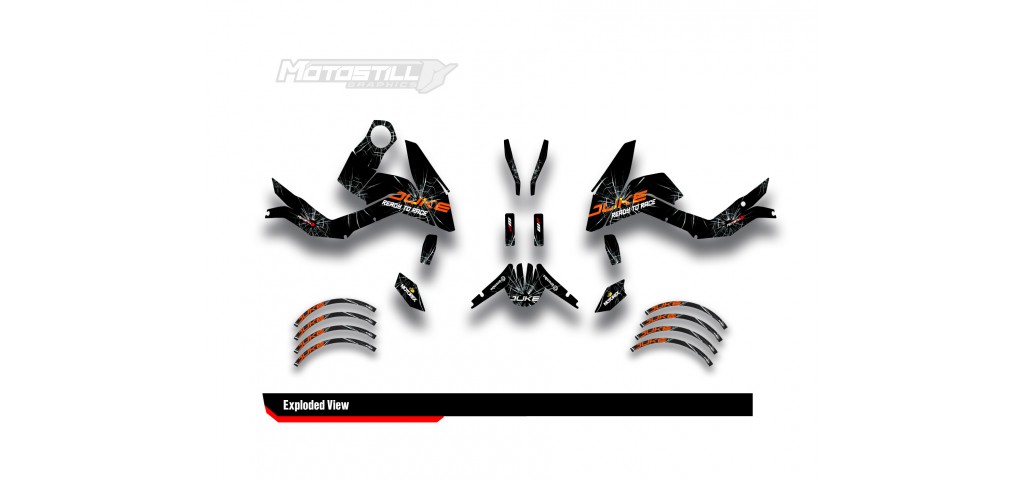 KTM DUKE 125 - 200 - 250 - 390 / 2011 - 2016 GRAPHIC STICKER SET - DECAL KIT 