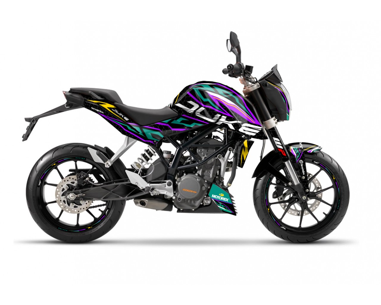 KTM DUKE 125 - 200 - 250 - 390 / 2011 - 2016 GRAPHIC STICKER SET - DECAL KIT 