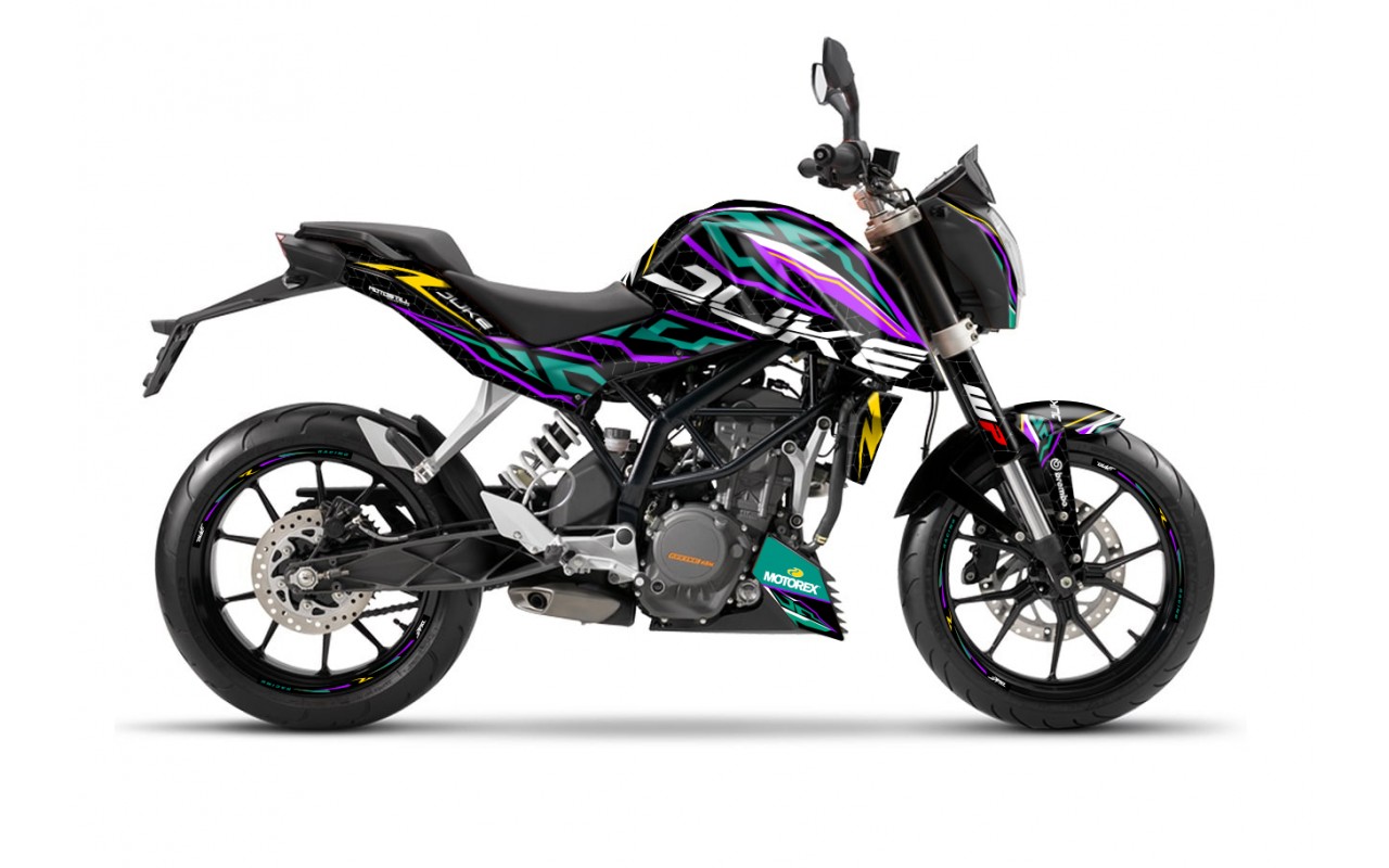 KTM DUKE 125 - 200 - 250 - 390 / 2011 - 2016 GRAPHIC STICKER SET - DECAL KIT 