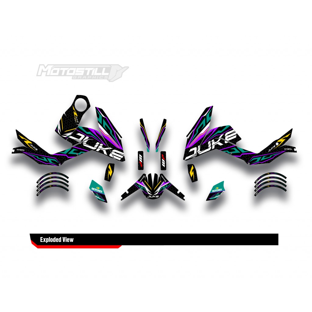 KTM DUKE 125 - 200 - 250 - 390 / 2011 - 2016 GRAPHIC STICKER SET - DECAL KIT 