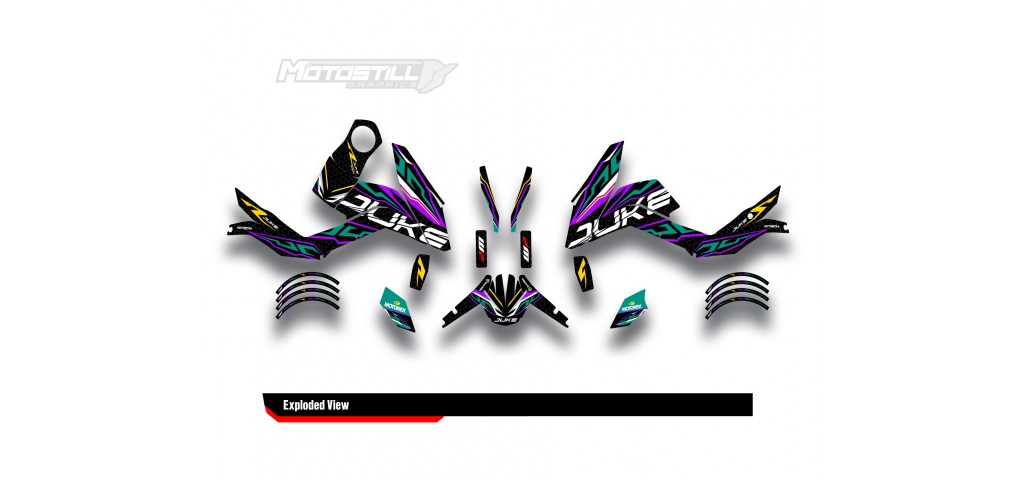 KTM DUKE 125 - 200 - 250 - 390 / 2011 - 2016 GRAPHIC STICKER SET - DECAL KIT 