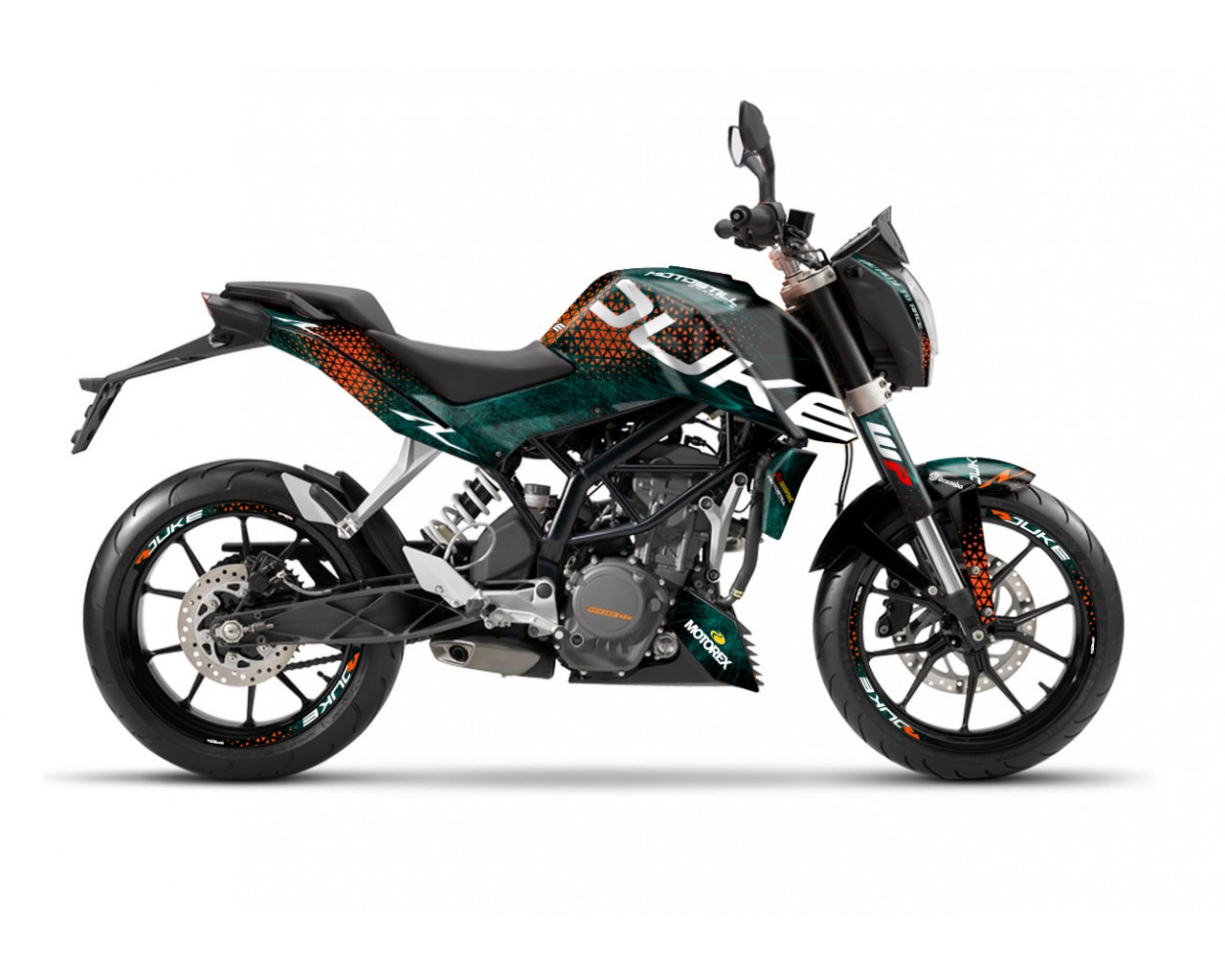 KTM DUKE 125 - 200 - 250 - 390 / 2011 - 2016 GRAPHIC STICKER SET - DECAL KIT 