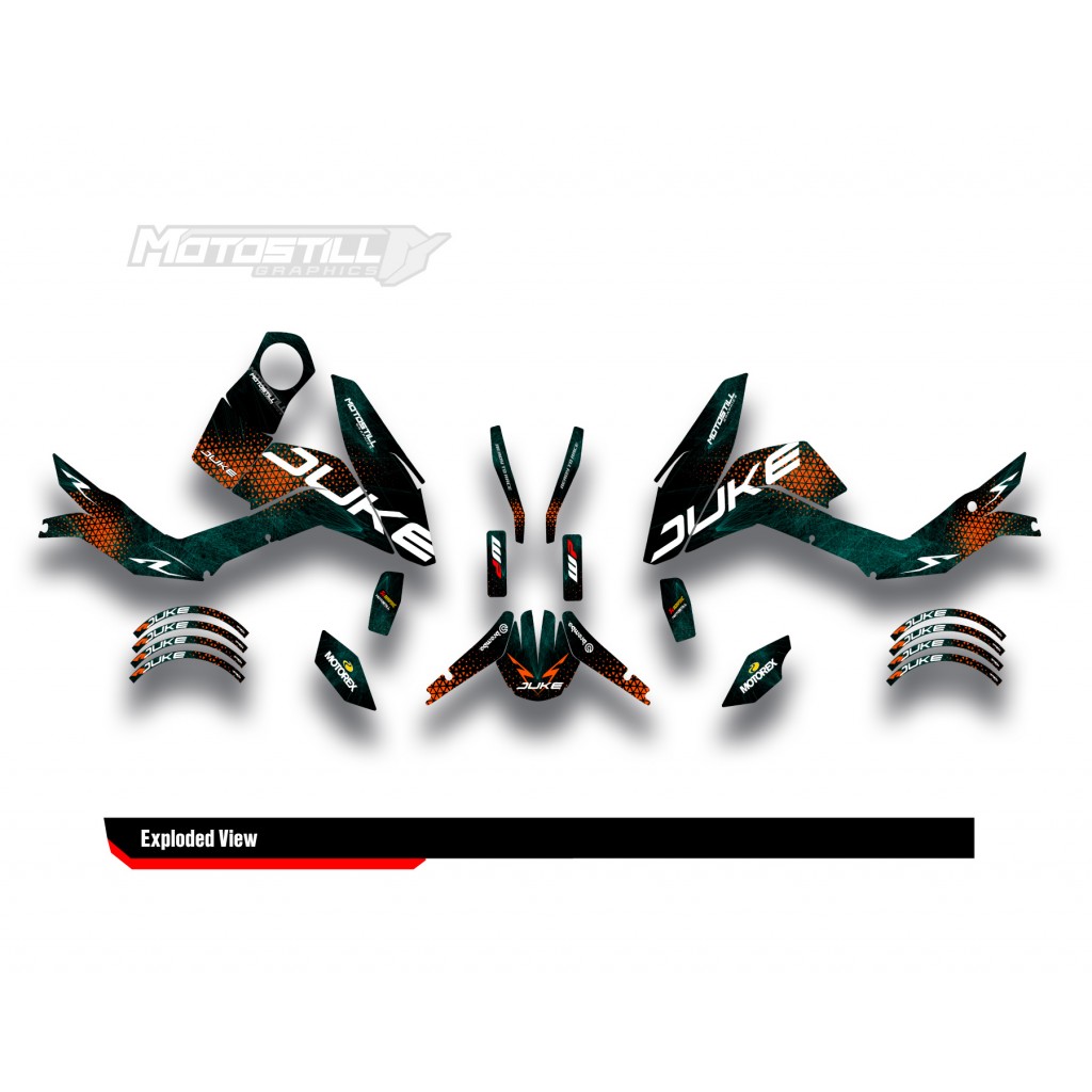 KTM DUKE 125 - 200 - 250 - 390 / 2011 - 2016 GRAPHIC STICKER SET - DECAL KIT 