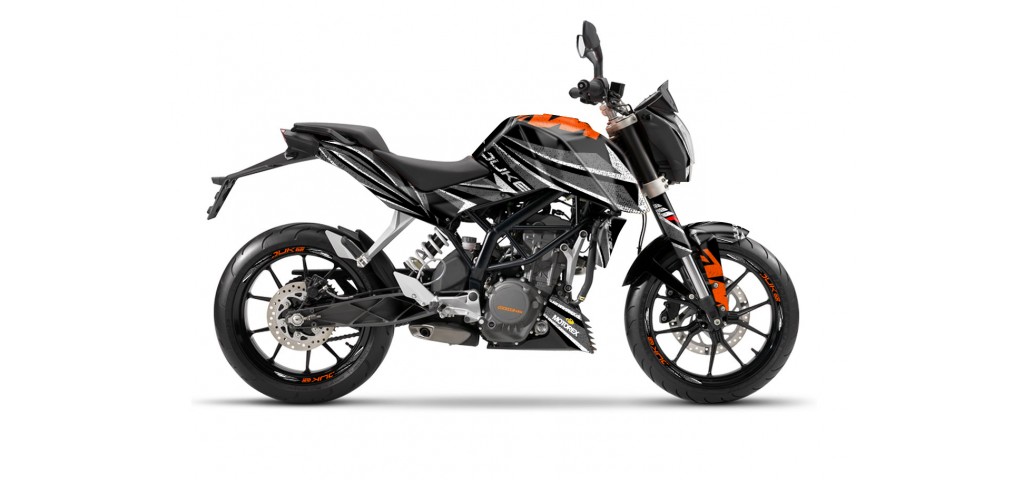 KTM DUKE 125 - 200 - 250 - 390 / 2011 - 2016 GRAPHIC STICKER SET - DECAL KIT 